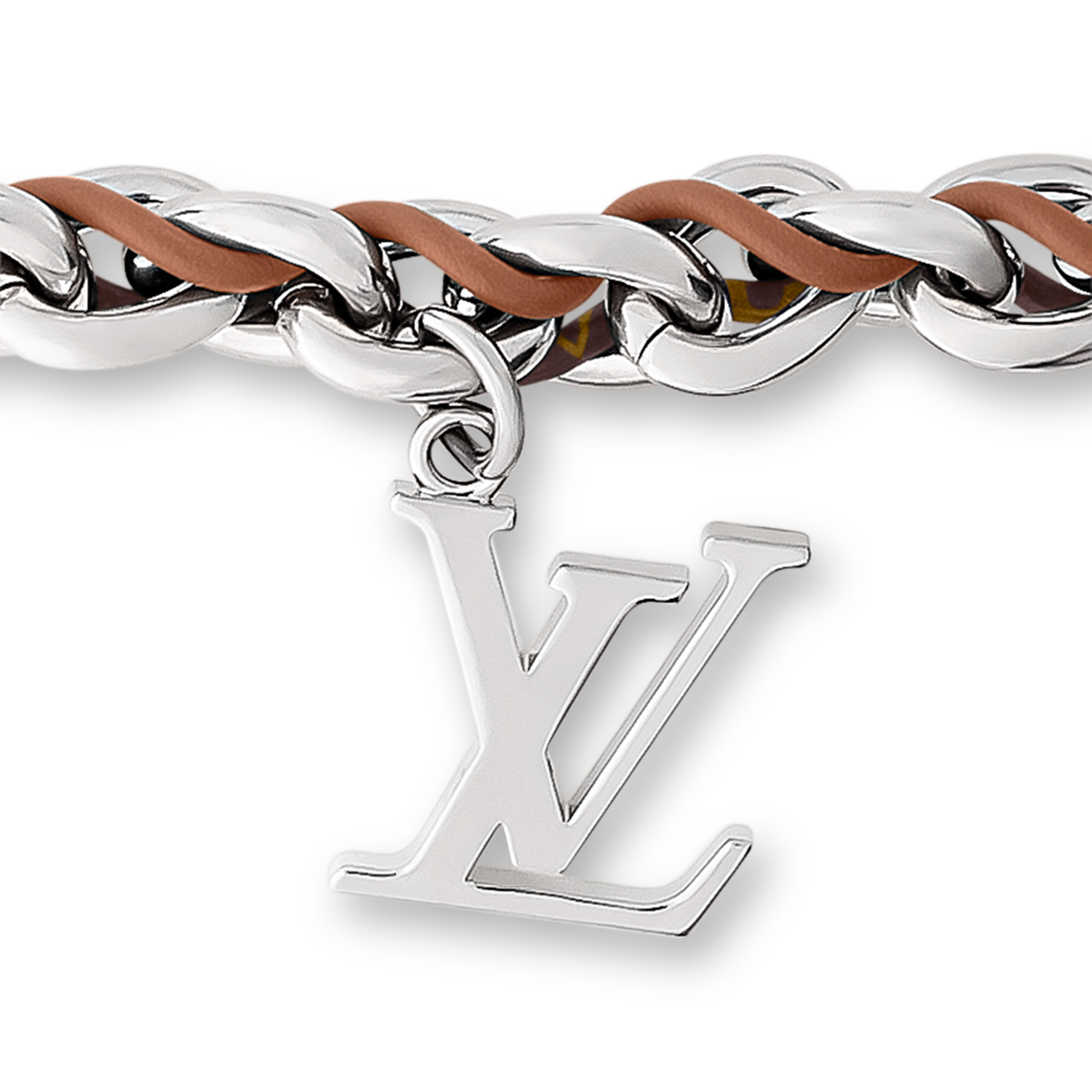 LV Braided Chain Belt - Luxury S00 Silver | LOUIS VUITTON
